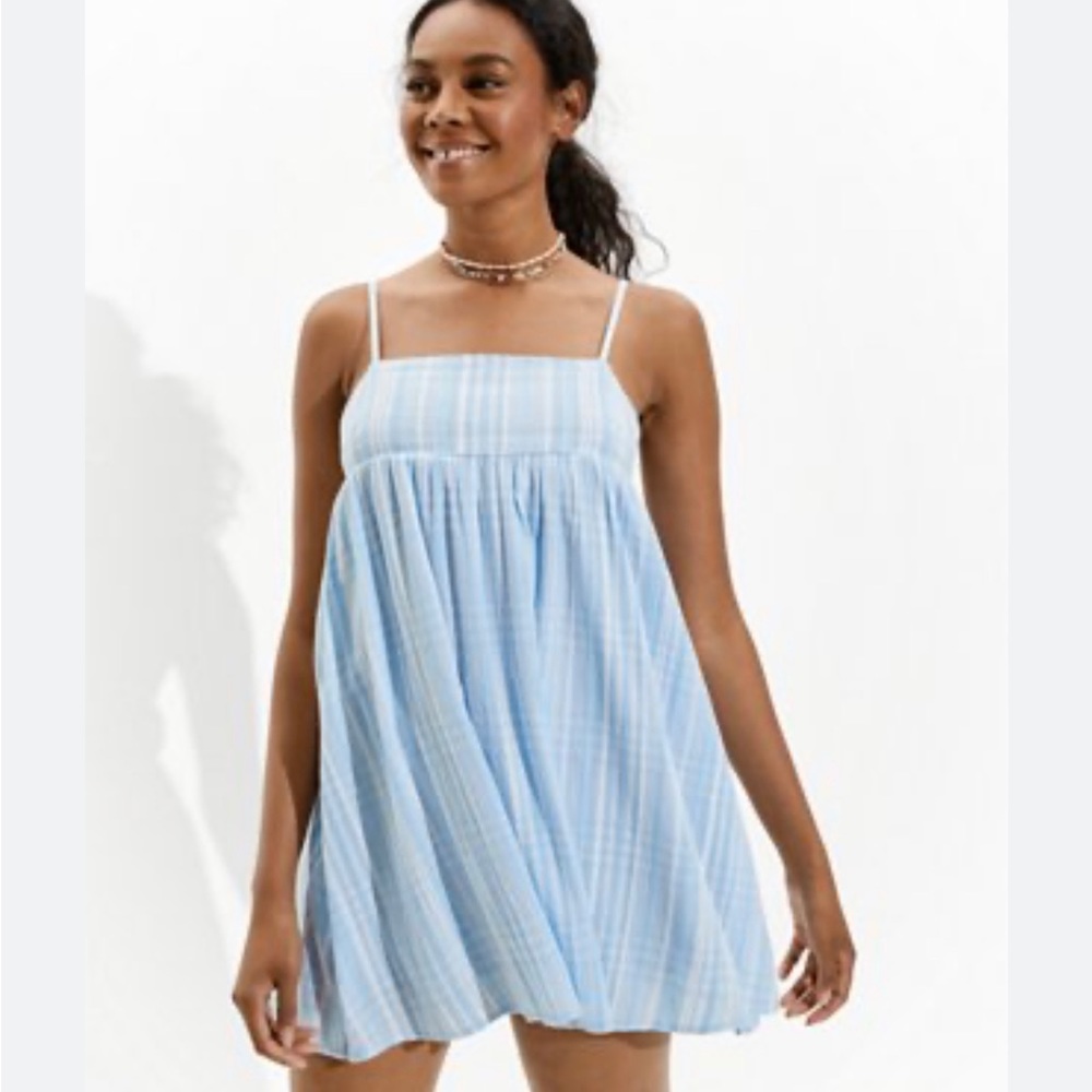 American Eagle plaid tie-back dress